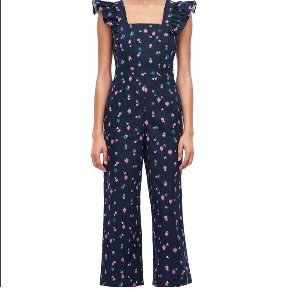 Rebecca Taylor Farren Floral Ruffle Sleeve Jumpsuit